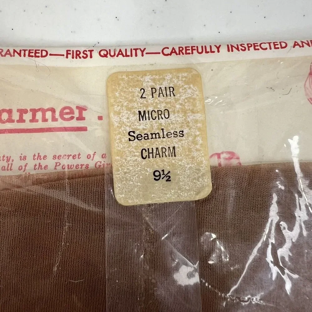Vintage Size 9.5 Hosiery Stockings‎ Pantyhose Seamless Nylons 2 Pair Micro Charm